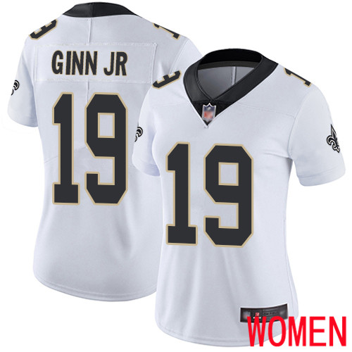 New Orleans Saints Limited White Women Ted Ginn Jr Road Jersey NFL Football #19 Vapor Untouchable Jersey